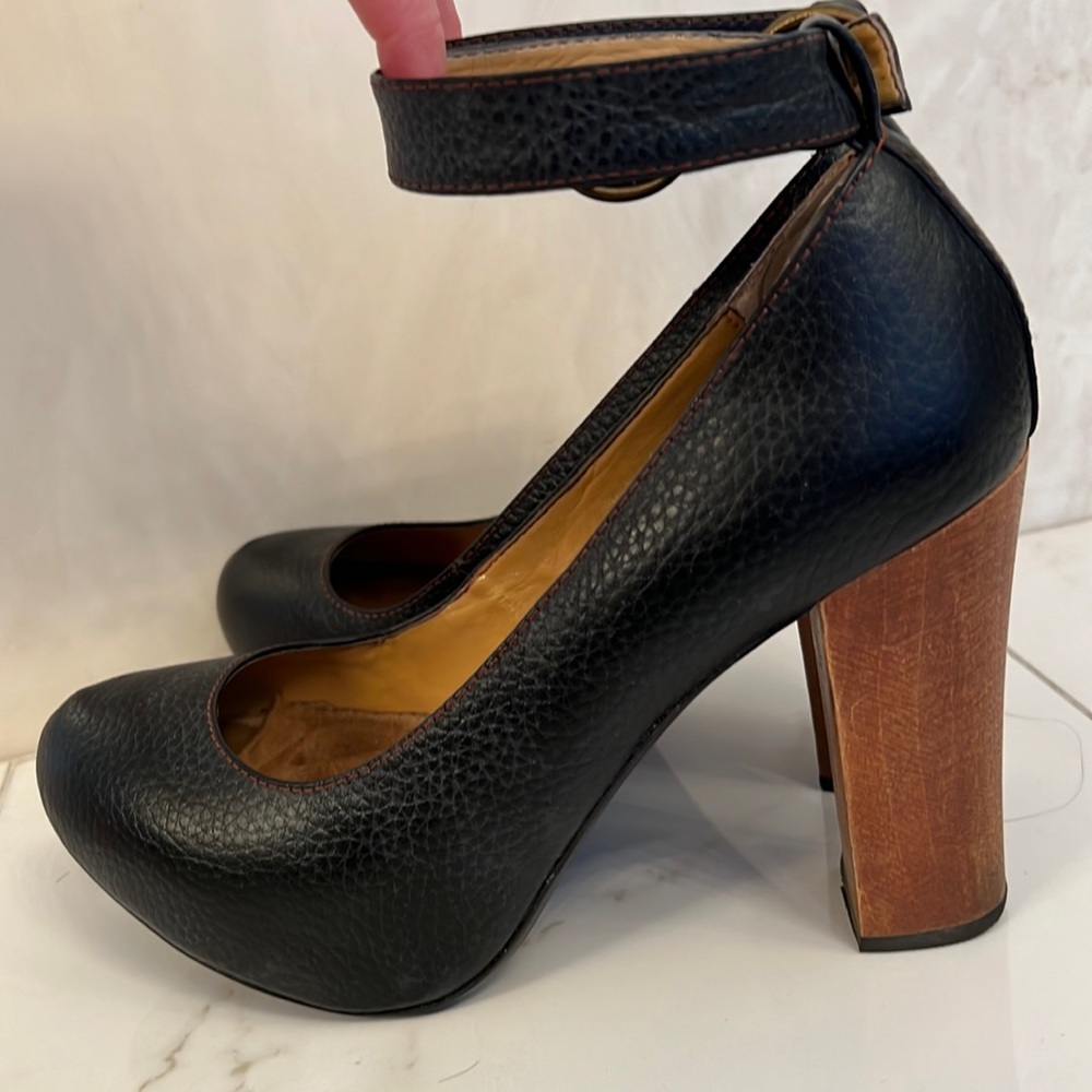 Colin Stuart, brown and black leather 4in heel. Worn maybe twice.
